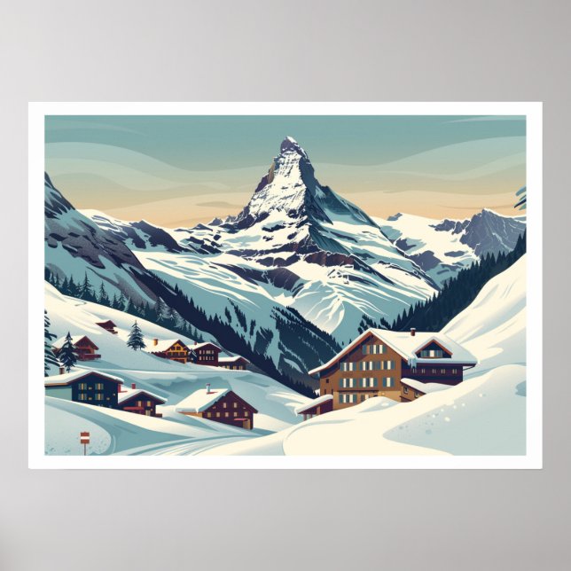 Zermatt, Switzerland Matterhorn Vintage Poster (Front)