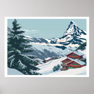 Zermatt, Switzerland Matterhorn Vintage Poster