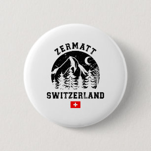 Zermatt Switzerland Ski Resort Alps Alpine Skiing  2 Inch Round Button