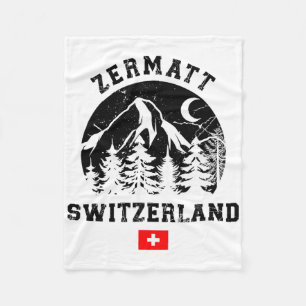 Zermatt Switzerland Ski Resort Alps Alpine Skiing Fleece Blanket