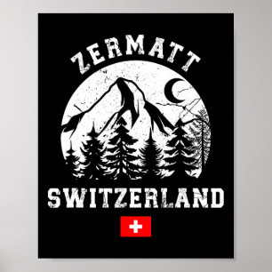 Zermatt Switzerland Ski Resort Alps Alpine Skiing Poster