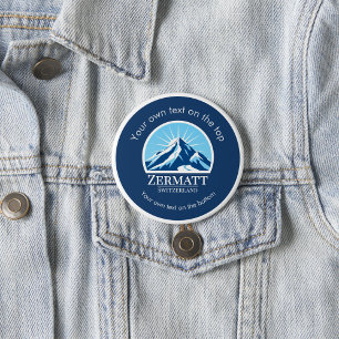 Zermatt Switzerland ski vacation  1 Inch Round Button