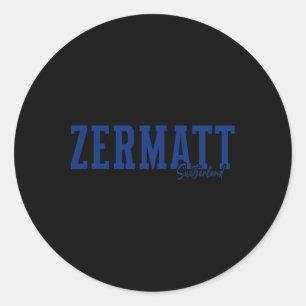 Zermatt Switzerland Swiss Alps Alpine Skiing Souve Classic Round Sticker
