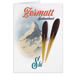Zermatt Switzerland vintage ski poster