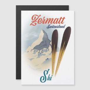 Zermatt Switzerland vintage ski poster
