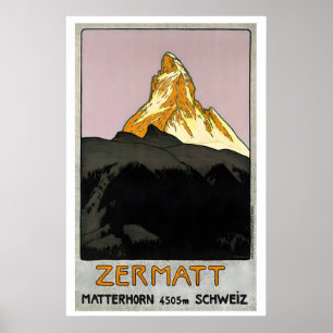 Zermatt Switzerland Vintage Travel Poster Gift