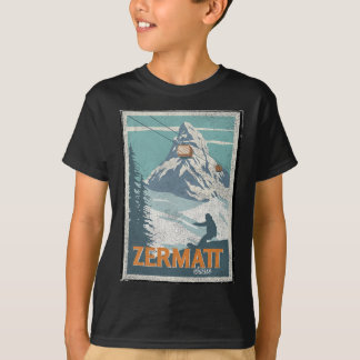 Zermatt Switzerland Winter Skiing Snowboarding Ski T-Shirt