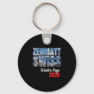 Zermatt Switzerland Winter Trip 2026 Alps Ski Swis Keychain