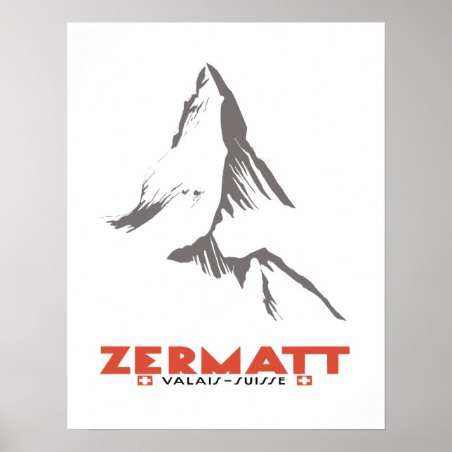 Zermatt, Valais, Switzerland, Ski Poster (Front)