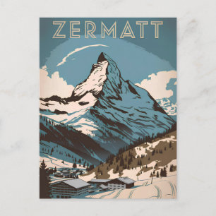 Zermatt vintage postcard