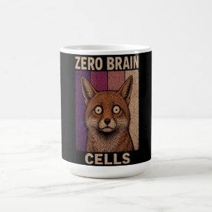Zero Brain Cells Fox Meme – Funny Cute Animal  Coffee Mug