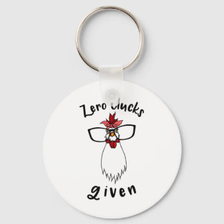 Zero Clucks Given Funny Chicken Farm Farmer Rooste Keychain