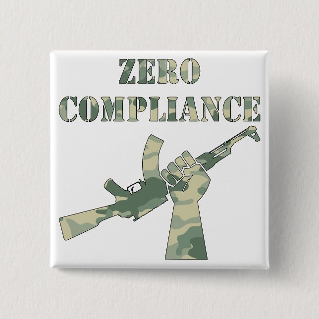 Zero Compliance AK47 Camo 2 Inch Square Button (Front)