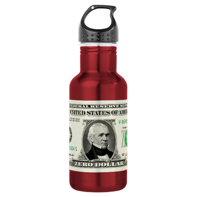 Zero Dollar Bill 532 Ml Water Bottle (Front)