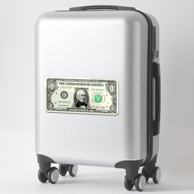 Zero Dollar Bill License Plate (Suitcase)