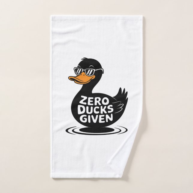 Zero Ducks Given - Funny Cool Duck Design  Hand Towel (Hand Towel)