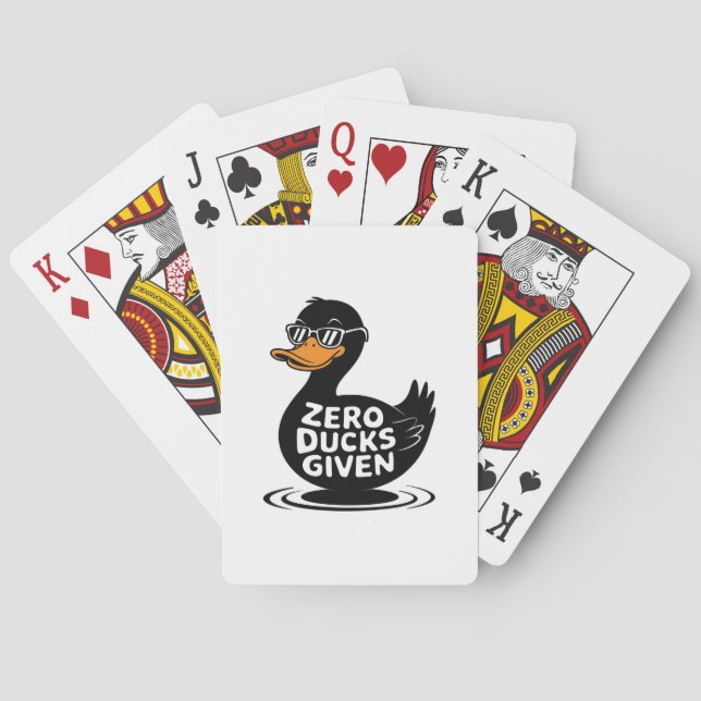 Zero Ducks Given - Funny Cool Duck Design  Playing Cards (Back)