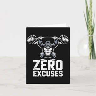 Zero Excuses Gorilla Gym Motivational Workout  Card