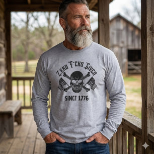 Zero F*cks Given Since 1776 Patriotic Skull Shirt