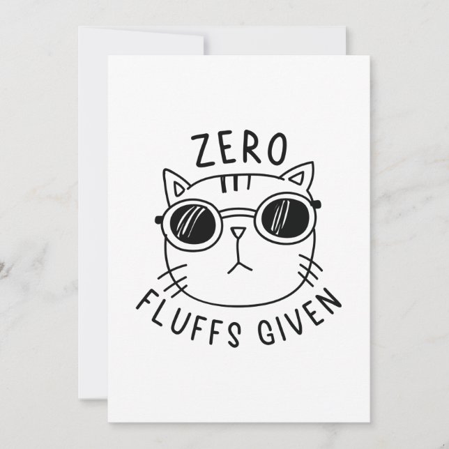Zero Fluffs Given Thank You Card (Front)