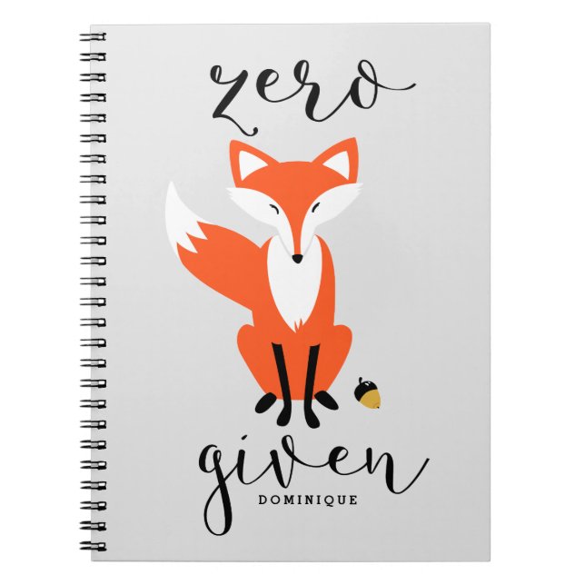 Zero Fox Donné Funny Pun Carnet personnalisé (Devant)