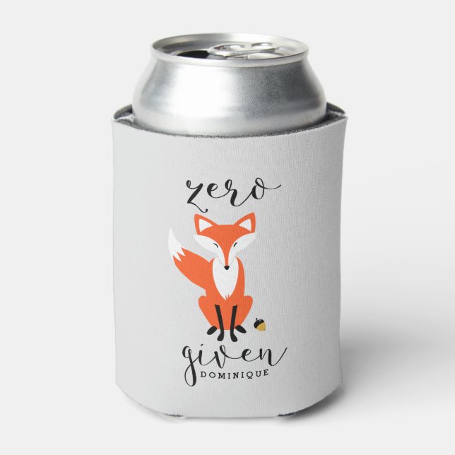Zero Fox Given Funny Pun Personalized Can Cooler (Can Front)