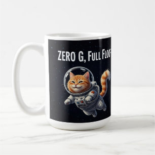 Zero G, Full Floof! Adorable Space Cat Coffee Mug