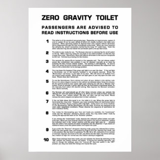 Zero Gravity Bathroom Full black text Poster