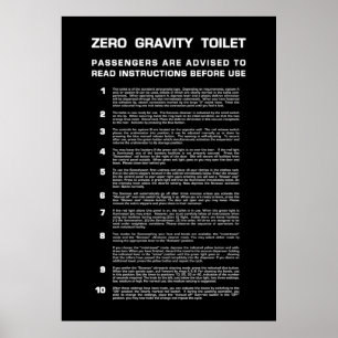 Zero Gravity Bathroom  Full white text Poster