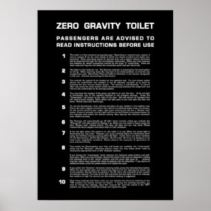 Zero Gravity Bathroom  Full white text Poster