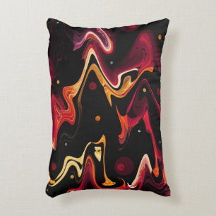 Zero Gravity Painting Abstract in Orange and Black Accent Pillow