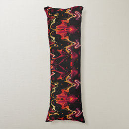Zero Gravity Painting Abstract in Orange and Black Body Pillow