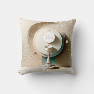 Zero Group Style Communion Host and Chalice Throw Pillow