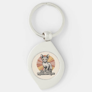 Zero Hair Maximum Love Sphynx Retro Keychain