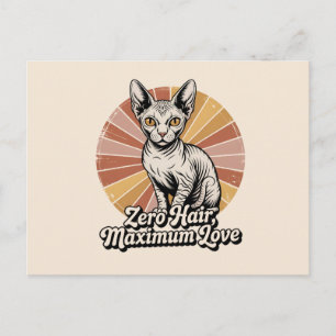 Zero Hair Maximum Love Sphynx Retro Postcard