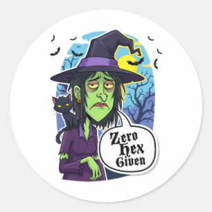Zero Hex Given Funny Witch Halloween Costume Tee  Classic Round Sticker