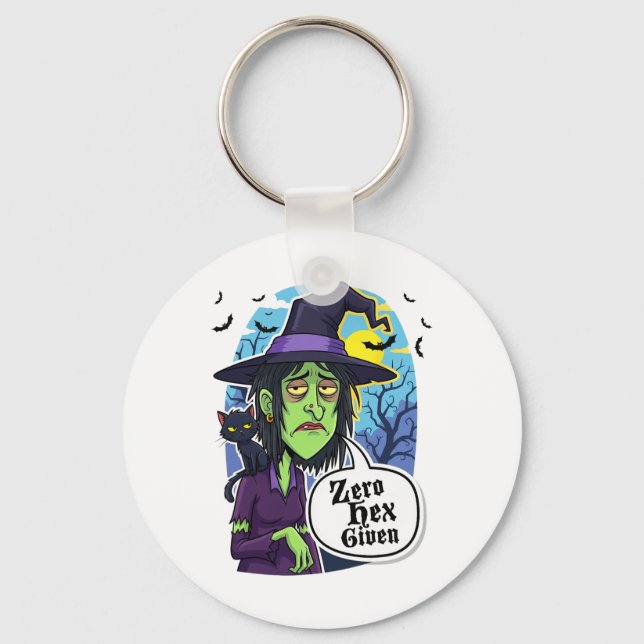 Zero Hex Given Funny Witch Halloween Costume Tee  Keychain (Front)