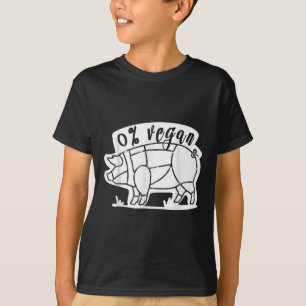Zero Percent Vegan Funny Bbq Carnivore Meat Eater T-Shirt