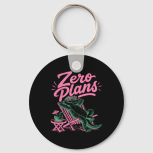 Zero Plans Chill Alligator Summer Vibes Keychain
