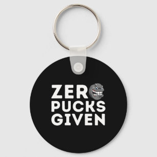 Zero Pucks Given - Funny Ice Hockey Player Gift Keychain