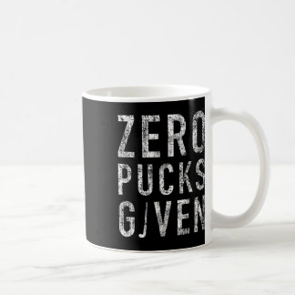Zero Pucks Given Funny Rude Ice Hockey Stick Pun  Coffee Mug