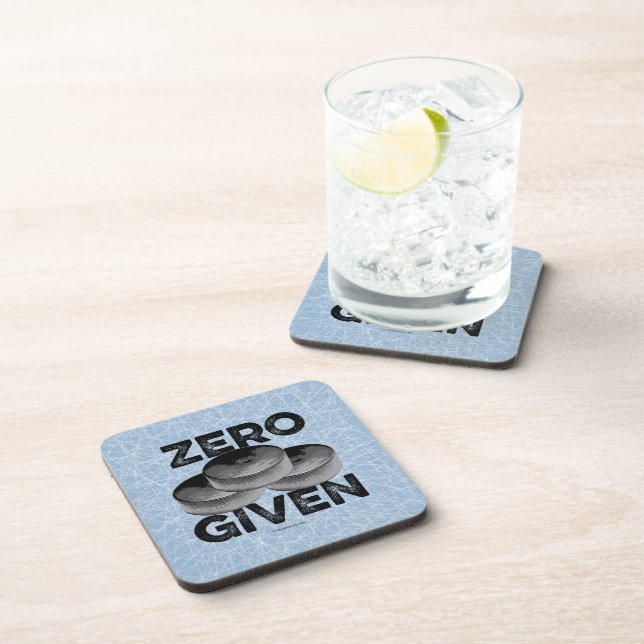 Zero Pucks Given (Hockey) Beverage Coaster (Right Side)