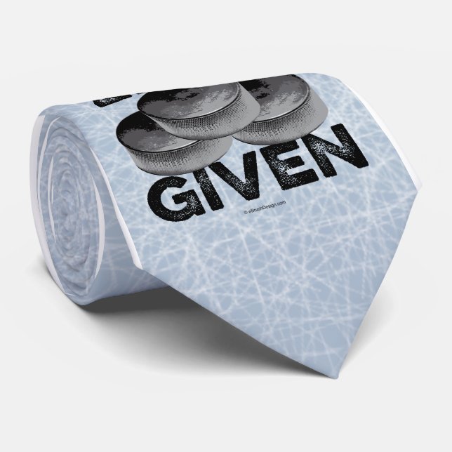 Zero Pucks Given (Hockey) Neck Tie (Rolled)