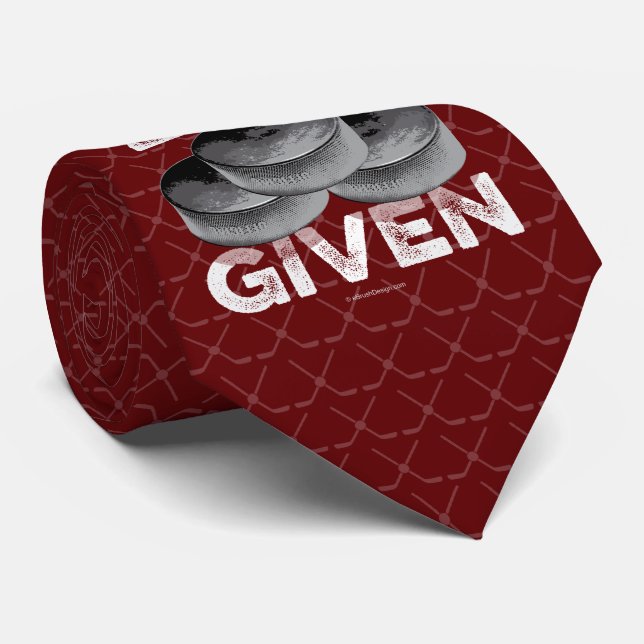Zero Pucks Given (Hockey) Neck Tie (Rolled)