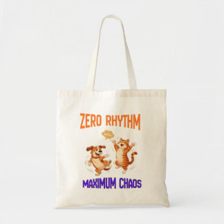 Zero Rhythm Maximum Chaos Funny Dog & Cat Tote Bag