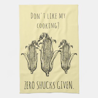 Zero Shucks Given Funny Custom Corn Pun Kitchen Towel
