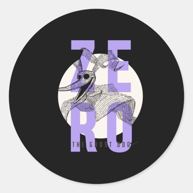 Zero The Ghost Dog Tygraphy  Classic Round Sticker (Front)