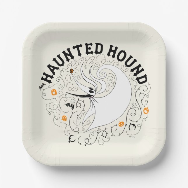 Zero the Haunted Hound Paper Plate (Front)