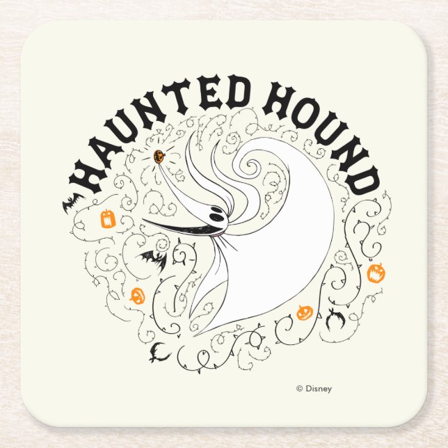 Zero the Haunted Hound Square Paper Coaster (Front)