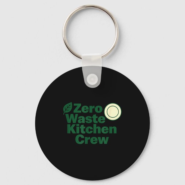 Zero Waste Kitchen Crew Sustainability Design  Keychain (Front)
